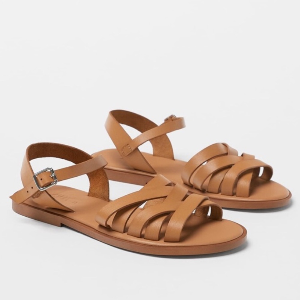 •EUC  Kids Zara Leather Sandals Euro Size 30/US 12.5•